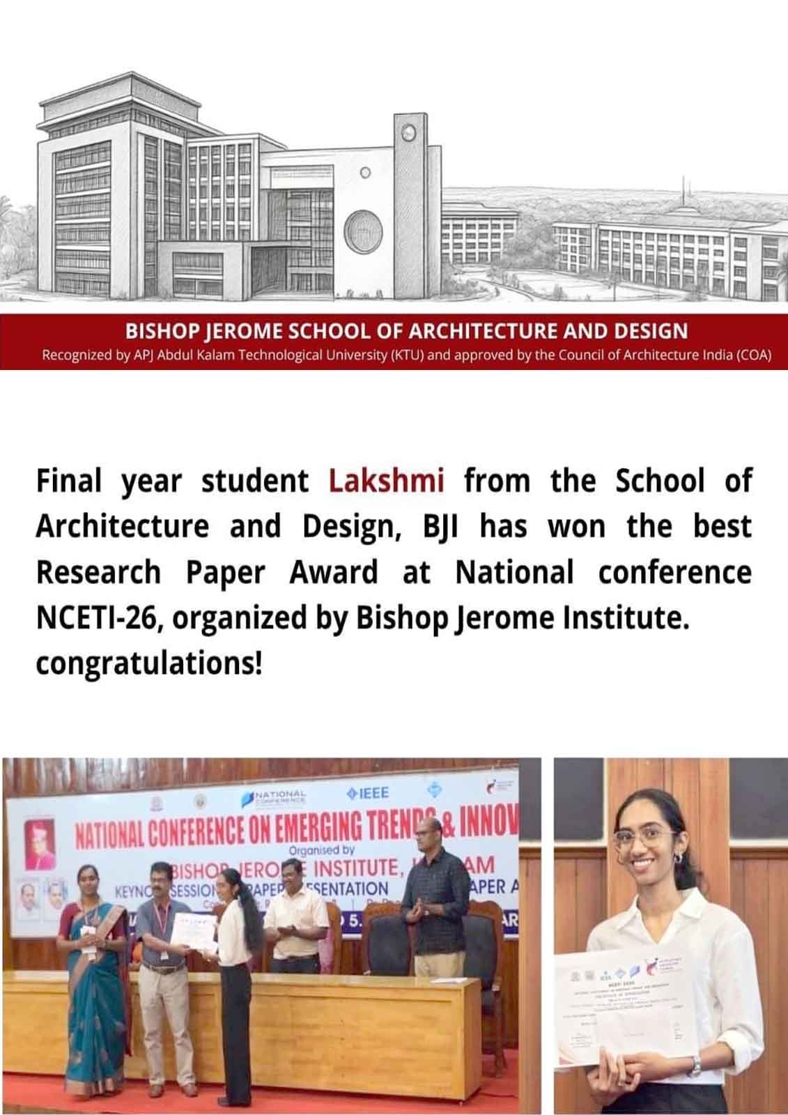 BJI Student Wins Best Research Paper Award